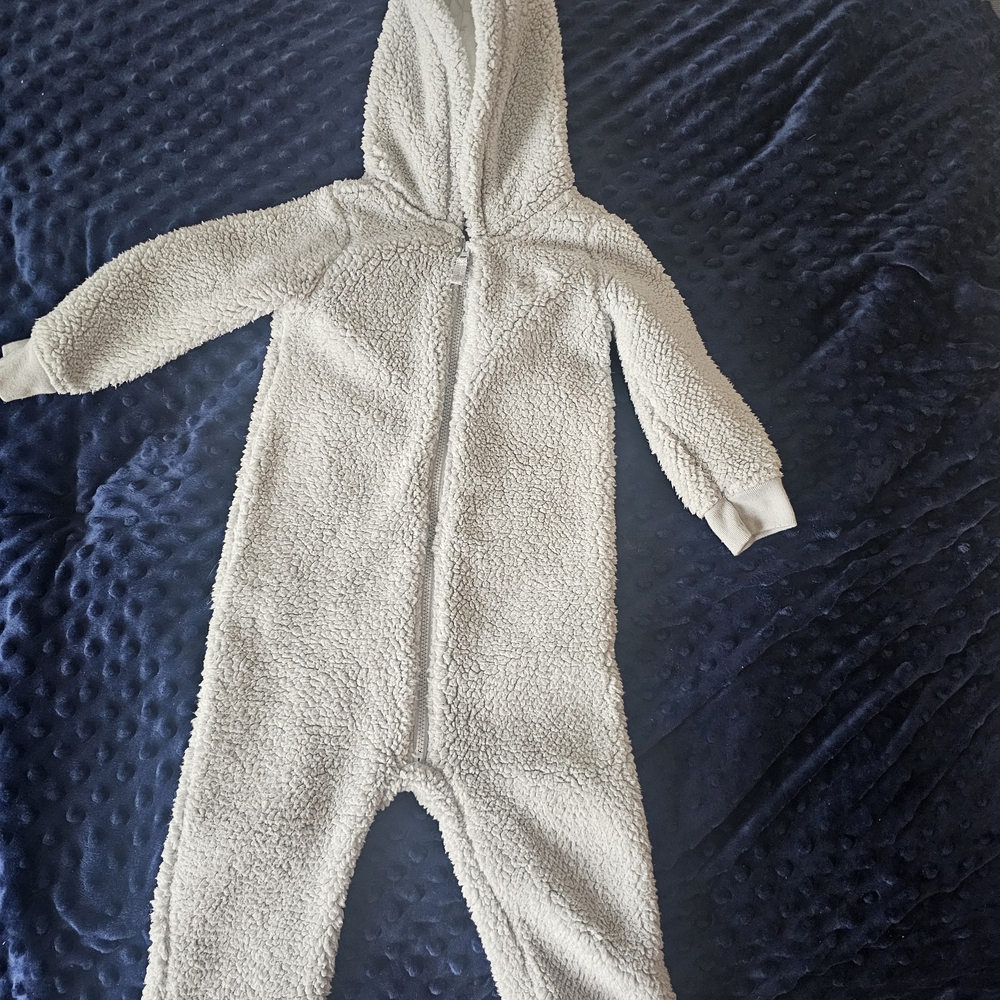 Carter's Light Blue Hooded One-Piece Fleece Footie